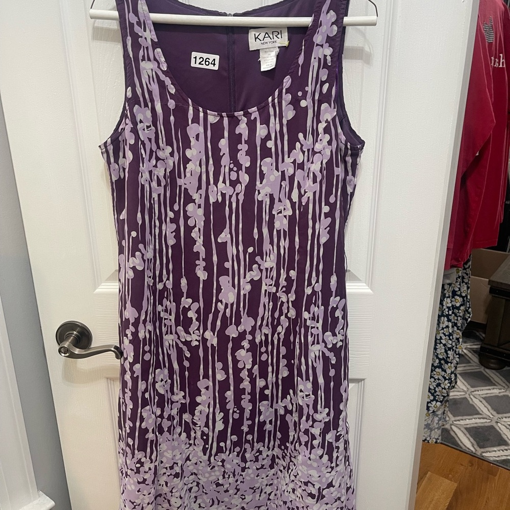 Kari Purple Floral Midi Dress